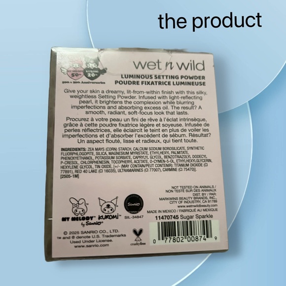 ⬇️⚡️*BNIB* WET N WILD Melody Kuromi | Luminous Setting Powder Pink Sugar Sparkle - Picture 3 of 13